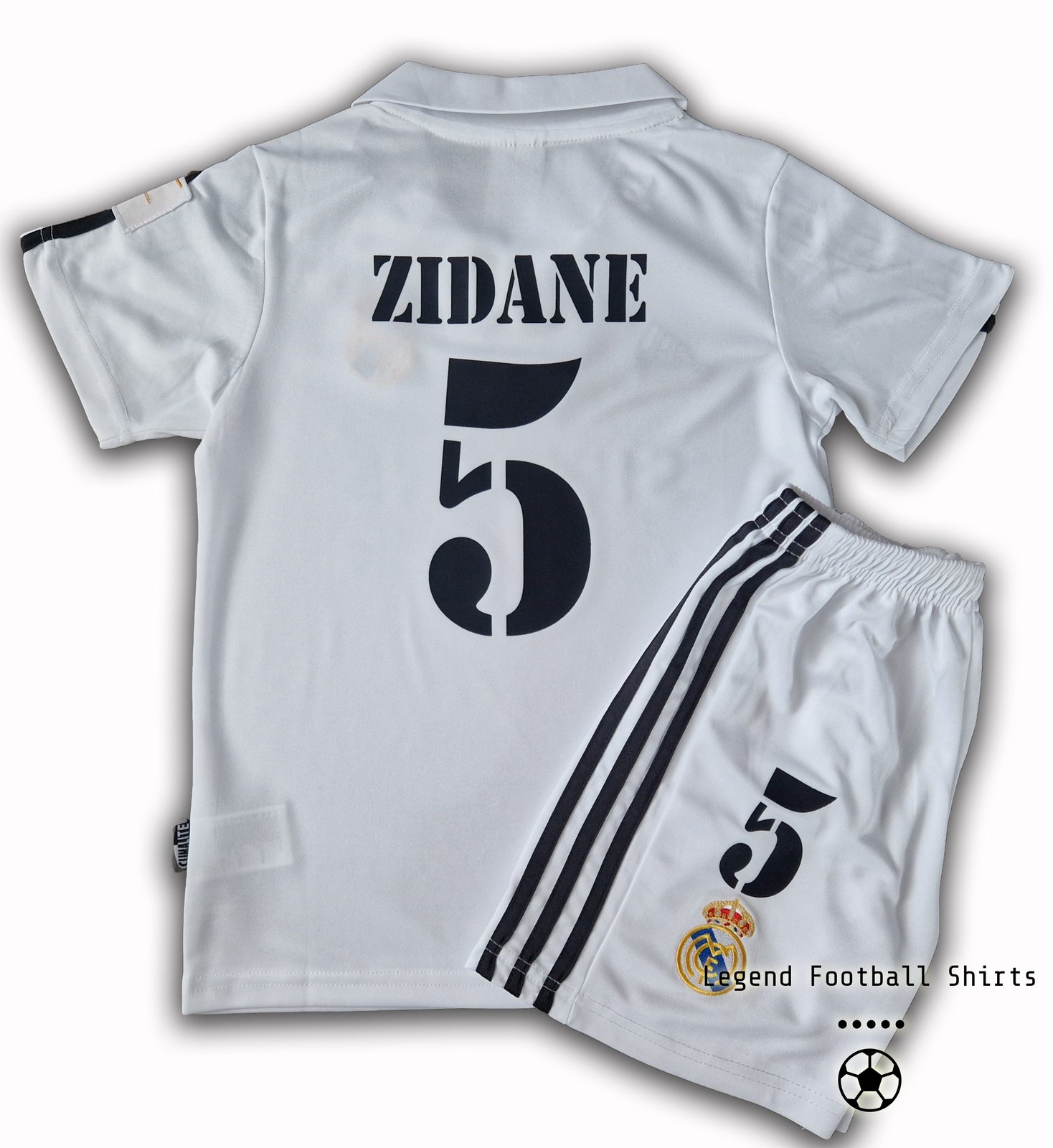 Real Madrid 2002 2003 kids retro kit ZIDANE 5 | Legend Football Shirts
